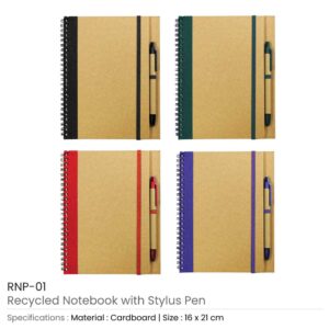 Recycled Notebook with Stylus Pen - Image 3