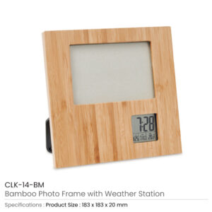Bamboo Photo Frame with Digital Clock - Image 3
