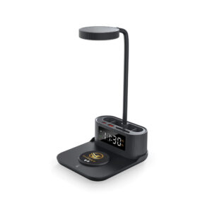 Desk Lamp with 15W Wireless Charger, Clock and Pen Holder - Image 6