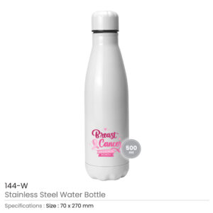 Stainless Steel Bottles with Breast Cancer Awareness Logo - Image 3