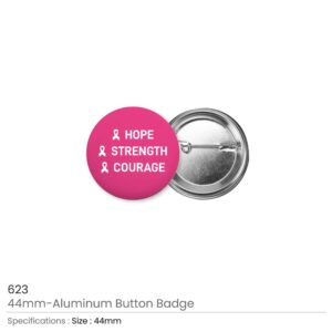 Breast Cancer Awareness Logo Button Badges in Aluminum - Image 4