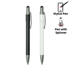 Stylus Metal Spinner Pens – Push Button (Blue Ink)
