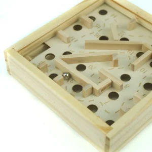 Wooden Maze Board Game with Silver Metal Ball – Labyrinth Balance Puzzle - Image 4