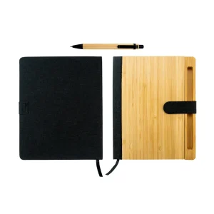 Bamboo and rPET Notebooks with Pen, A5, Bookmark & Magnetic Clasp - Image 6