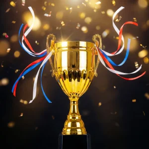 Metal Cup Trophies with Removable Ribbon Attached to Both Handles - Image 4